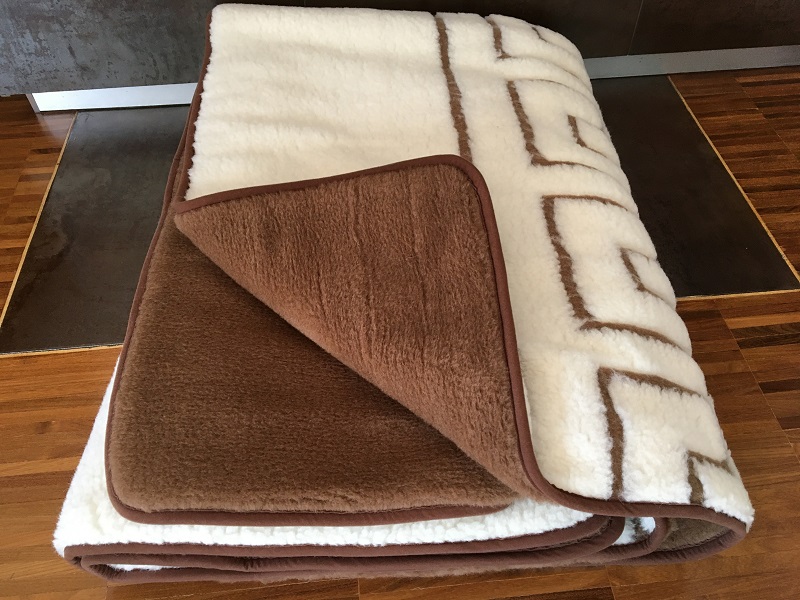 Pościel z wełny Camel Ciemny + Merynos Tumbler Greka 140x200