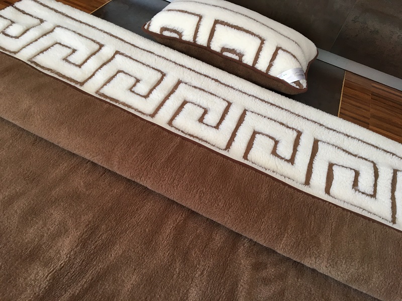 Pościel z wełny Camel Ciemny + Merynos Tumbler Greka 140x200