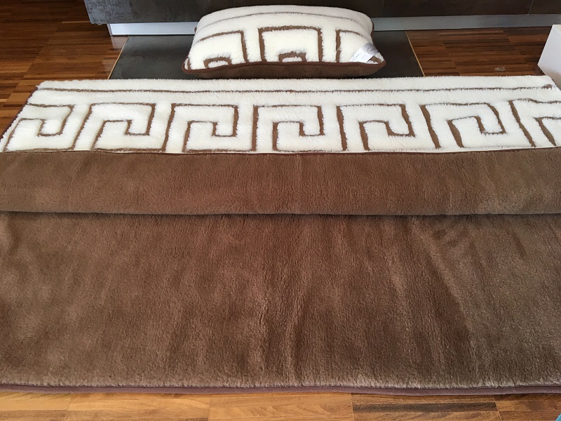 Pościel z wełny Camel Ciemny + Merynos Tumbler Greka 140x200