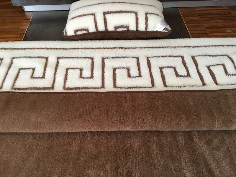 Pościel z wełny Camel Ciemny + Merynos Tumbler Greka 140x200
