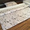 Pościel z wełny Camel Jasny Rampicanti + Kaszmir Caro 140x200 + Materac wełniany
