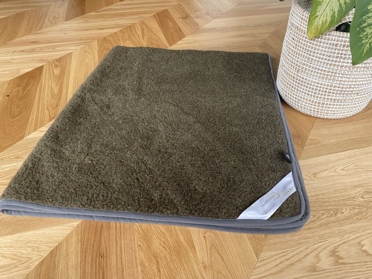 Podkład z wełny Merynos Tumbler Wojskowy Zielony  90x200