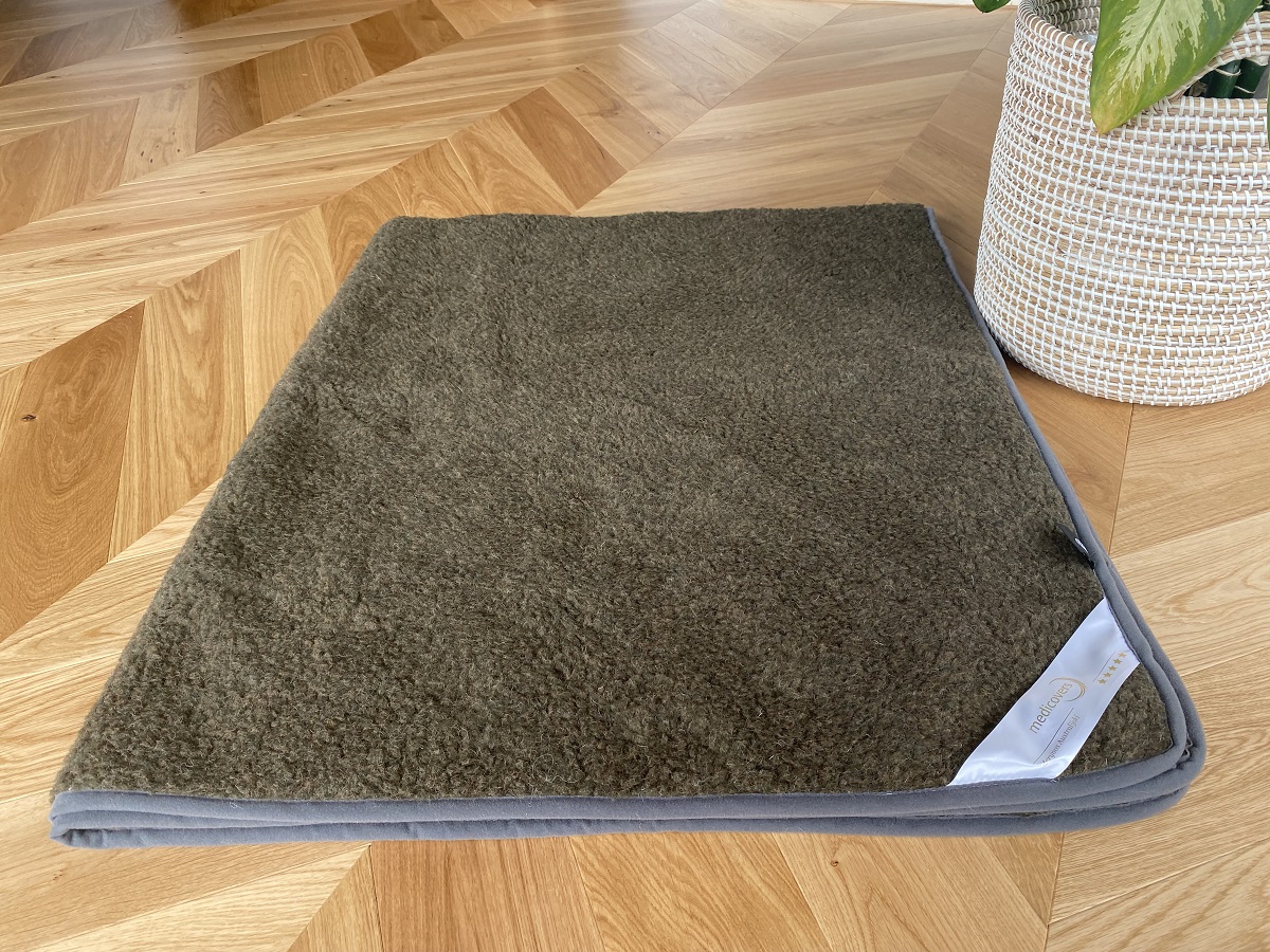 Podkład z wełny Merynos Tumbler Wojskowy Zielony  90x200