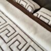 Pościel z wełny Camel Ciemny + Merynos Tumbler Greka 160x200 + Podkład wełniany