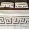 Pościel z wełny Camel Ciemny + Merynos Tumbler Greka 160x200 + Podkład wełniany