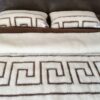 Pościel z wełny Camel Ciemny + Merynos Tumbler Greka 160x200 + Podkład wełniany