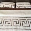 Pościel z wełny Camel Ciemny + Merynos Tumbler Greka 160x200 + Podkład wełniany
