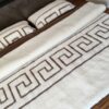 Pościel z wełny Camel Ciemny + Merynos Tumbler Greka 160x200 + Podkład wełniany