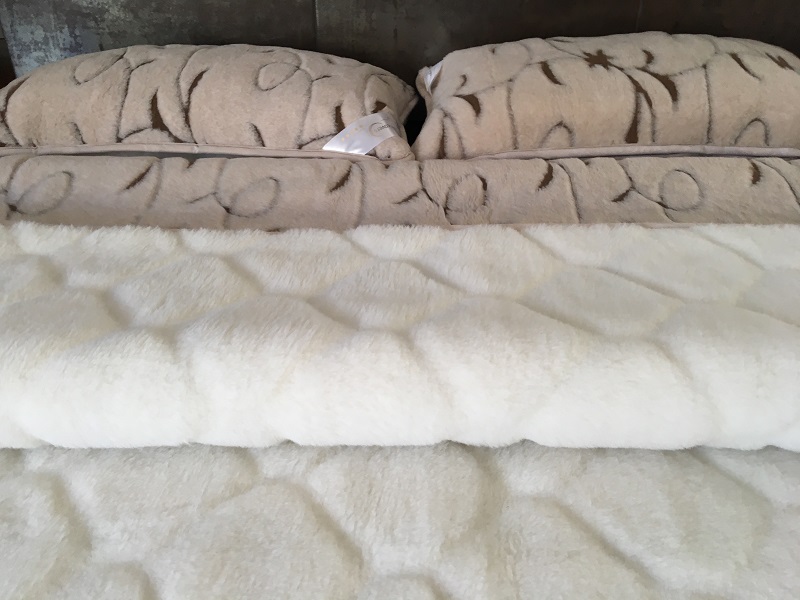 Pościel z wełny Camel Jasny Rampicanti + Kaszmir Caro 220x200 + Podkład wełniany