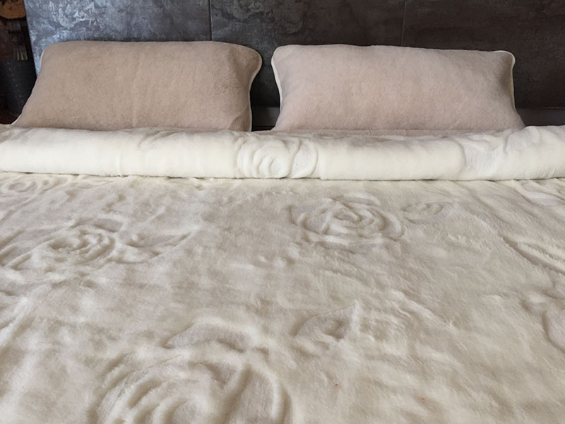 21 Pościel z wełny Camel Jasny + Kaszmir Róża 200x200