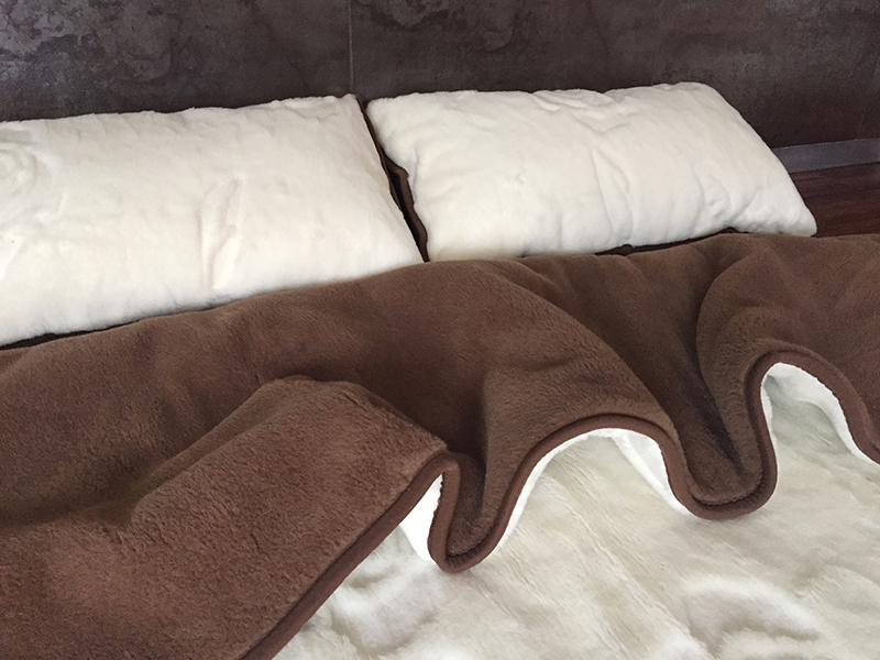 13 Pościel z wełny Camel Ciemny + Kaszmir Róża 200x200