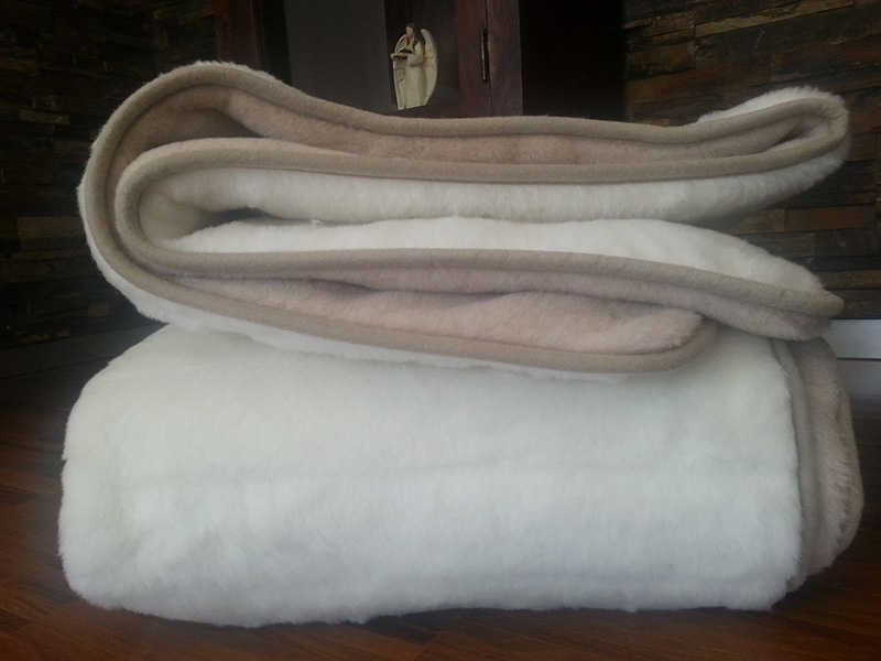 13 Kołdra z wełny Camel Jasny + Kaszmir Pasy 160x200