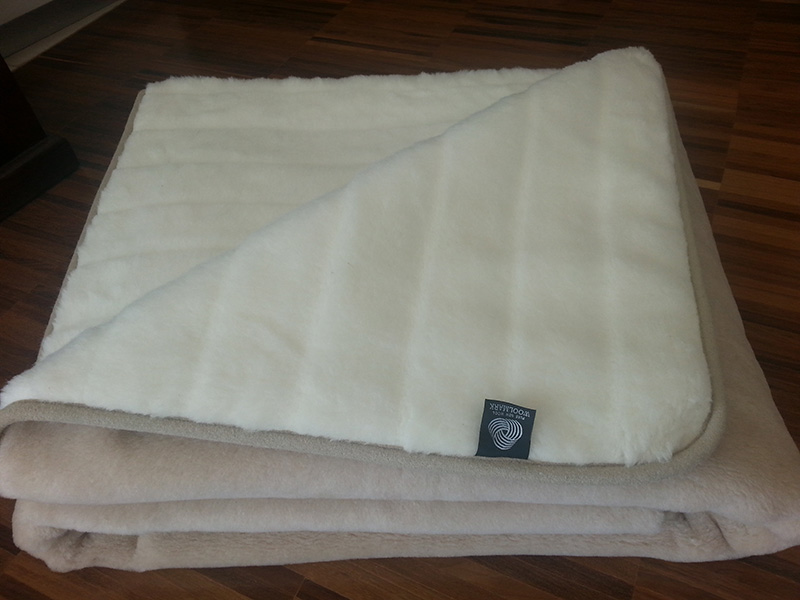 24 Kołdra z wełny Camel Jasny + Kaszmir Pasy 160x200