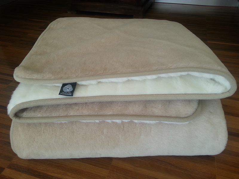 25 Kołdra z wełny Camel Jasny + Kaszmir Pasy 160x200