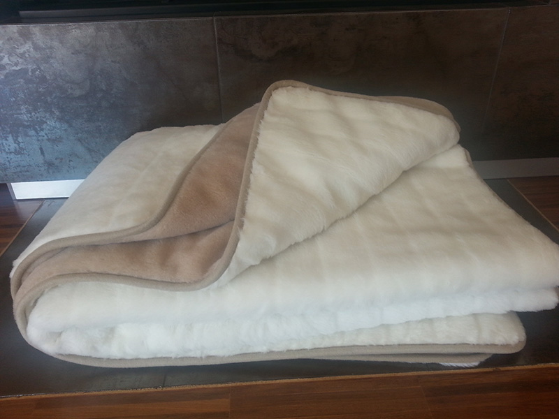 8 Kołdra z wełny Camel Jasny + Kaszmir Pasy 160x200