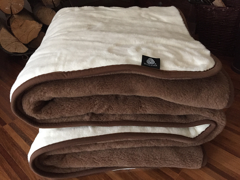 Kołdra z wełny Camel Ciemny + Kaszmir Róża 140x200