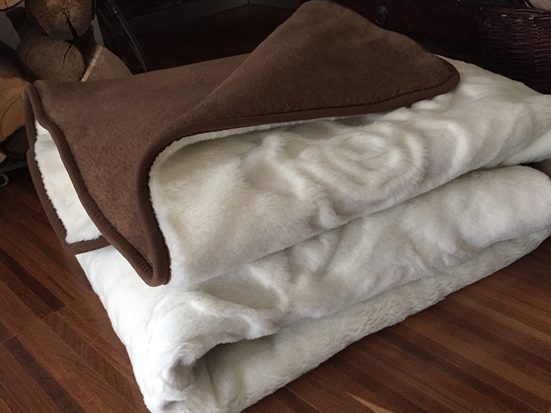 Kołdra z wełny Camel Ciemny + Kaszmir Róża 140x200