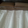 22 Pościel z wełny Camel Ciemny + Kaszmir Pasy 180x200 + Materac wełniany