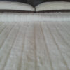 34 Pościel z wełny Camel Ciemny + Kaszmir Pasy 180x200 + Materac wełniany