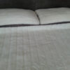 37 Pościel z wełny Camel Ciemny + Kaszmir Pasy 180x200 + Materac wełniany