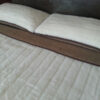 39 Pościel z wełny Camel Ciemny + Kaszmir Pasy 180x200 + Materac wełniany