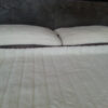 40 Pościel z wełny Camel Ciemny + Kaszmir Pasy 180x200 + Materac wełniany