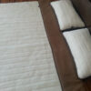 45 Pościel z wełny Camel Ciemny + Kaszmir Pasy 180x200 + Materac wełniany