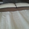 46 Pościel z wełny Camel Ciemny + Kaszmir Pasy 180x200 + Materac wełniany