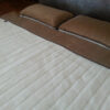 48 Pościel z wełny Camel Ciemny + Kaszmir Pasy 180x200 + Materac wełniany