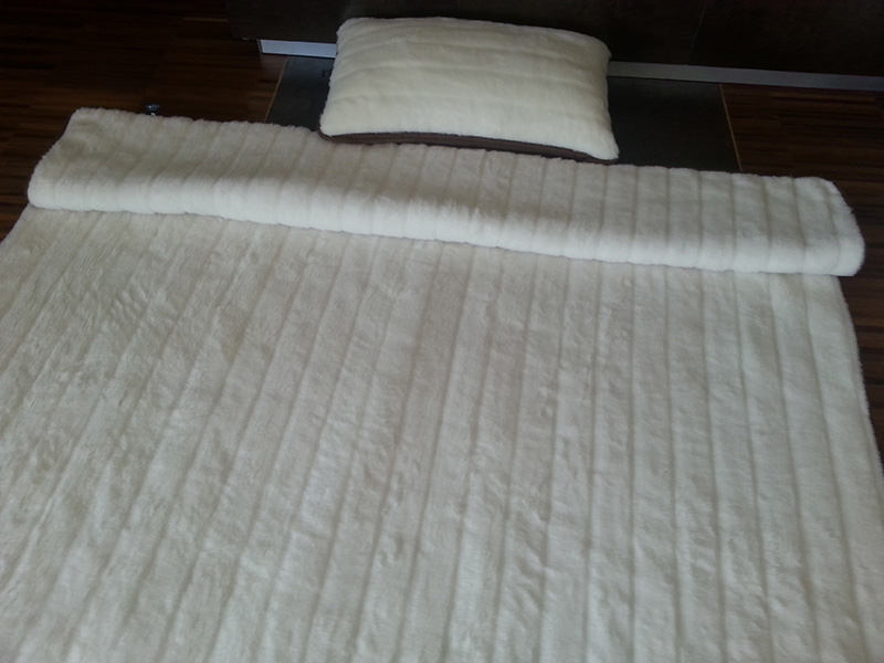 poj19 Pościel z wełny Camel Ciemny + Kaszmir Pasy 140x200