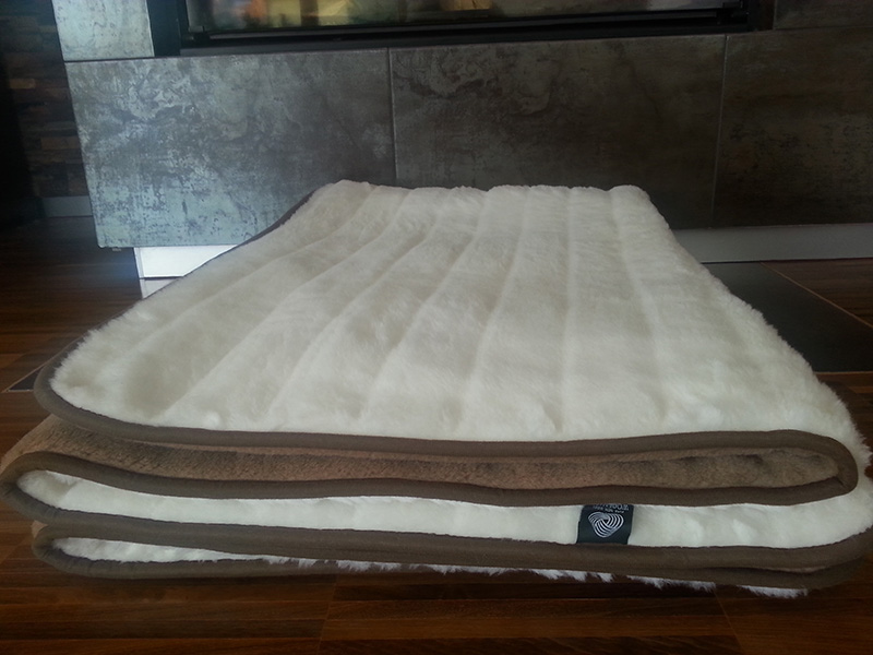 31q Kołdra z wełny Camel Ciemny + Kaszmir Pasy 140x200