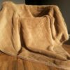 4878 Koc wełniany Camel z wełny wielbłądziej CIEMNY PASY 220x200