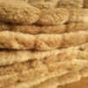4891 Koc wełniany Camel z wełny wielbłądziej CIEMNY PASY 220x200