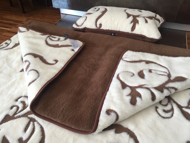 Pościel z wełny Camel Ciemny + Kaszmir Szlachecki 140x200 + Podkład wełniany