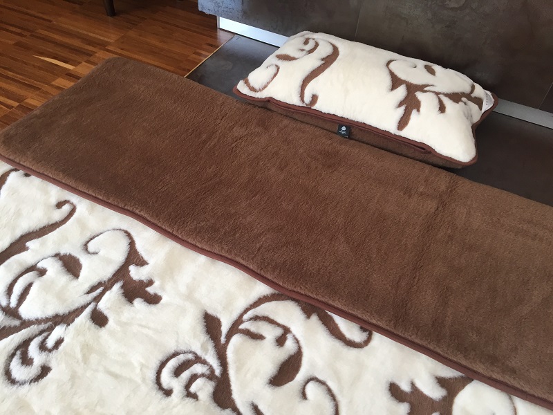 Pościel z wełny Camel Ciemny + Kaszmir Szlachecki 140x200 + Podkład wełniany