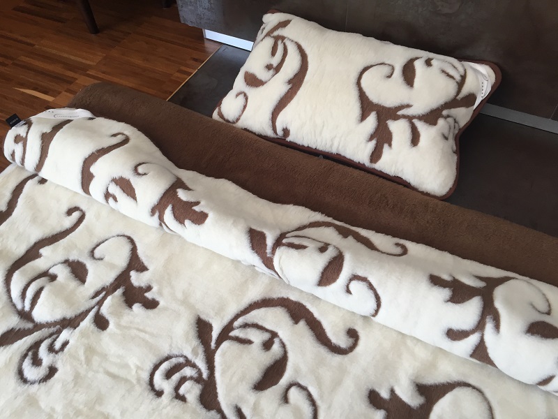 Pościel z wełny Camel Ciemny + Kaszmir Szlachecki 140x200 + Podkład wełniany