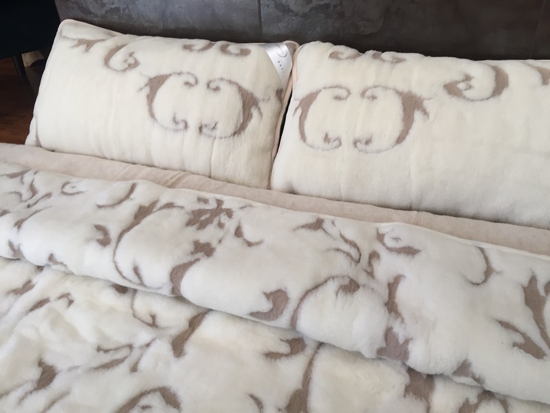 Pościel z wełny Camel Jasny + Kaszmir Szlachecki 160x200 + Materac wełniany