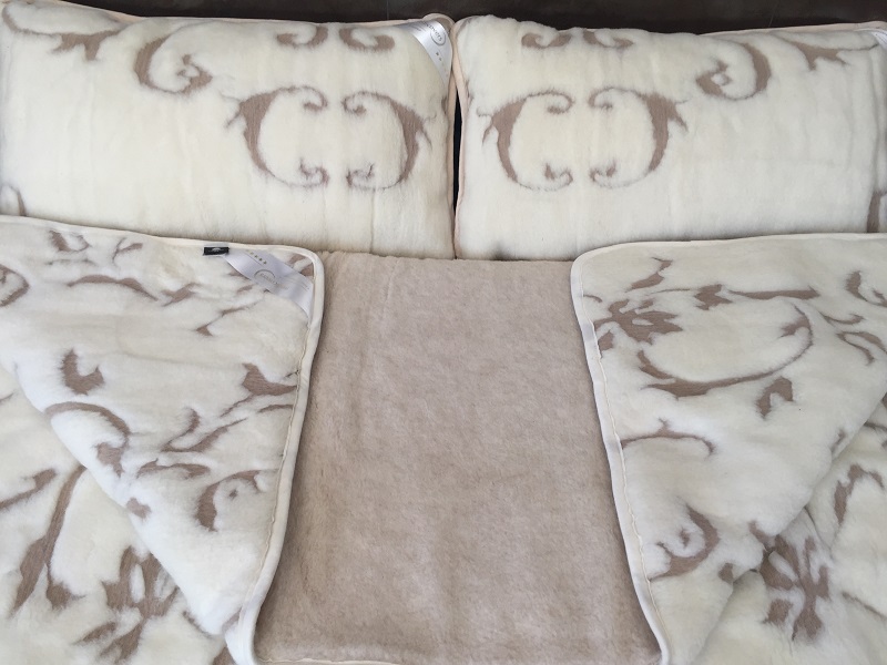 Pościel z wełny Camel Jasny + Kaszmir Szlachecki 160x200 + Materac wełniany