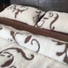 25 Pościel z wełny Camel Ciemny + Kaszmir Szlachecki 240x200 + Podkład wełniany
