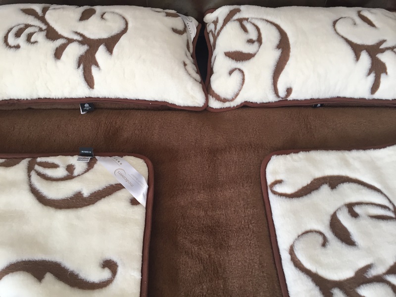 Pościel z wełny Camel Ciemny + Kaszmir Szlachecki 240x200 + Podkład wełniany