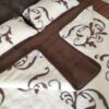 4 Pościel z wełny Camel Ciemny + Kaszmir Szlachecki 240x200 + Podkład wełniany