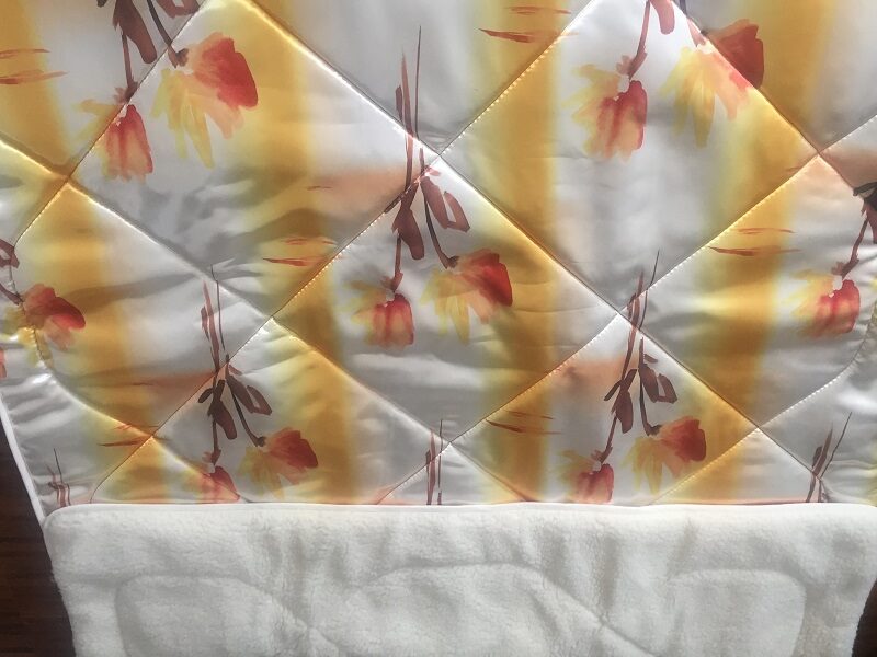 Kołdra z wełny Merynos Satyna Polne Kwiaty 180x200